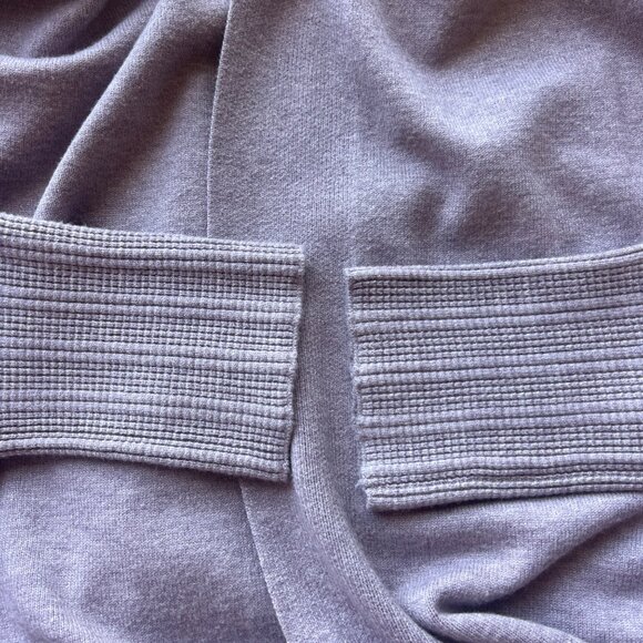 Vida Milano Cardigan Womens L Lavender Wool Blend Open Front Knit Ribbed Hem - Picture 6 of 10